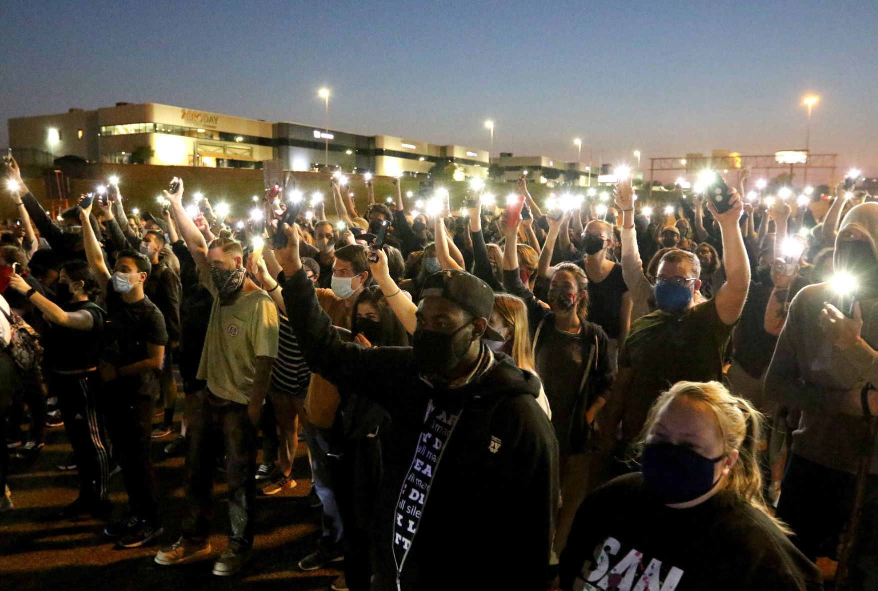 Protestors march onto Interstate 64